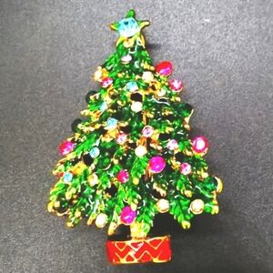 🎁Rhinestone Christmas Tree Brooch Christmas Jewelry Accessories